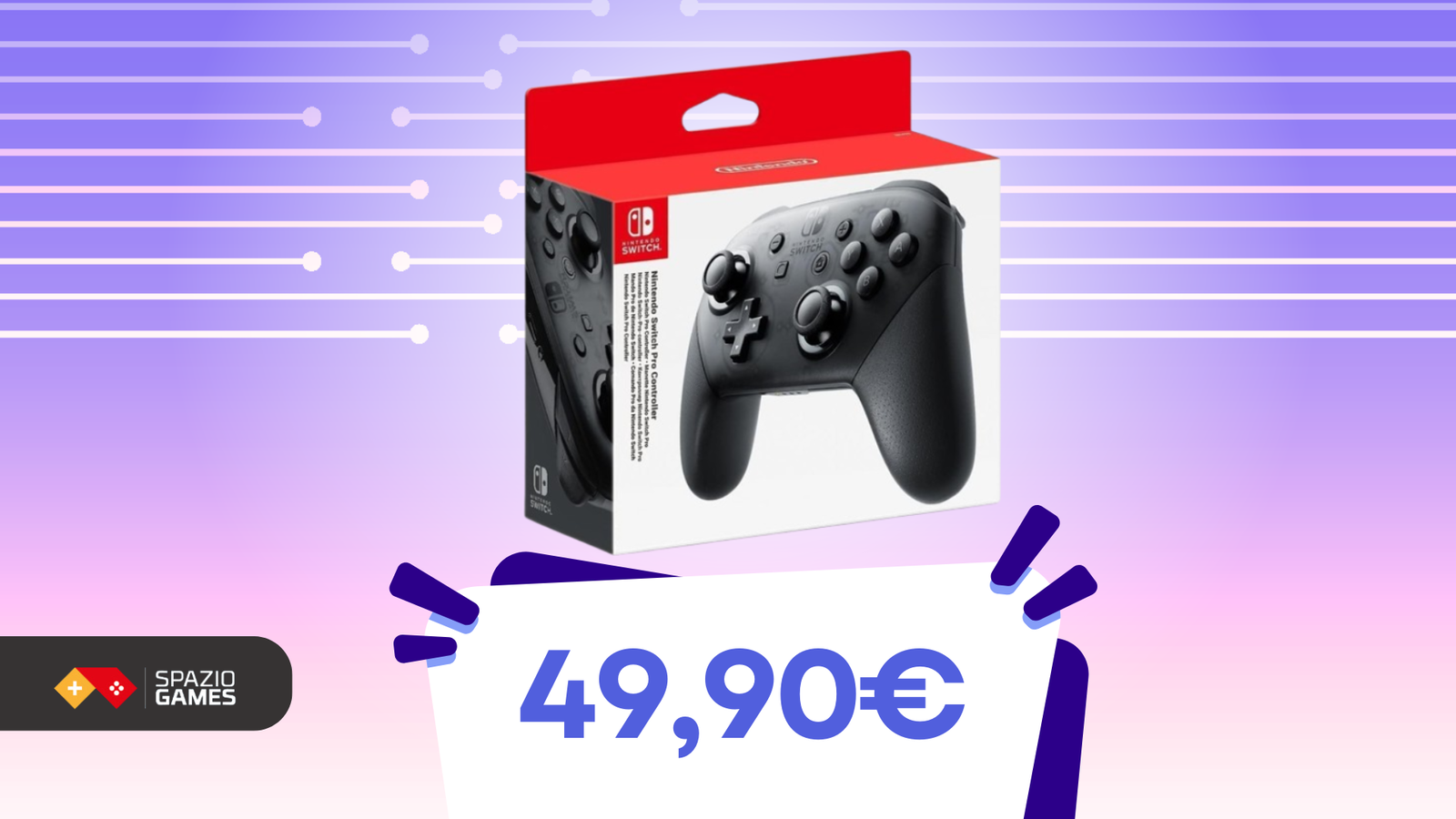 Un'esperienza di gioco da urlo su Switch: Nintendo Switch Pro Controller in OFFERTA a soli 49.99€!