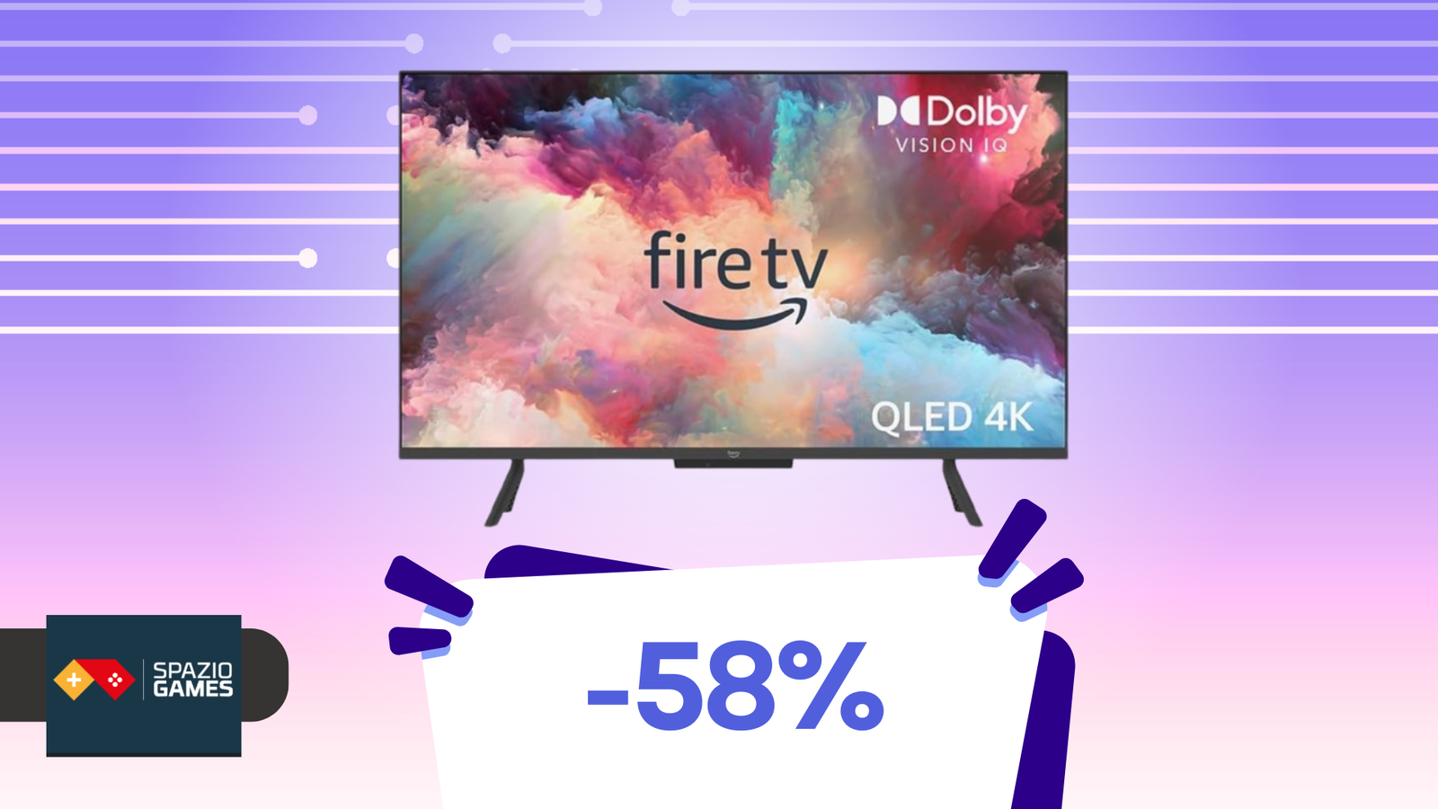 Una smart TV perfetta per il gaming con uno SCONTO del 58%?! Scopri Amazon Fire TV Serie Omni QLED!