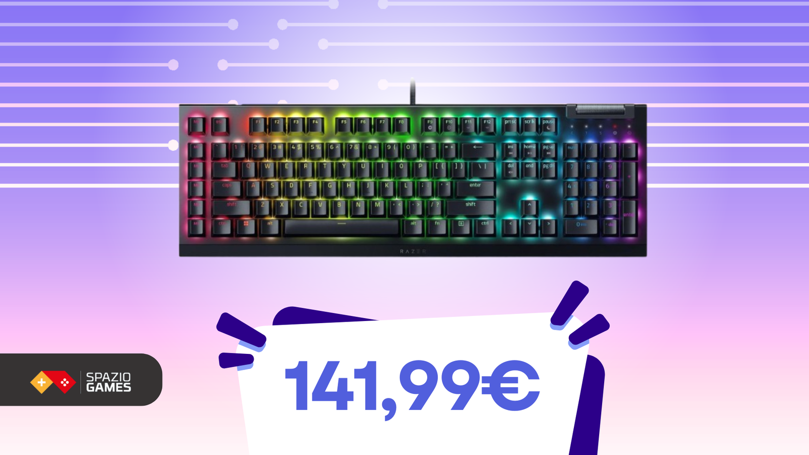 RGB spettacolare e switch meccanici ultra reattivi: Razer BlackWidow V4 X è SCONTATA!