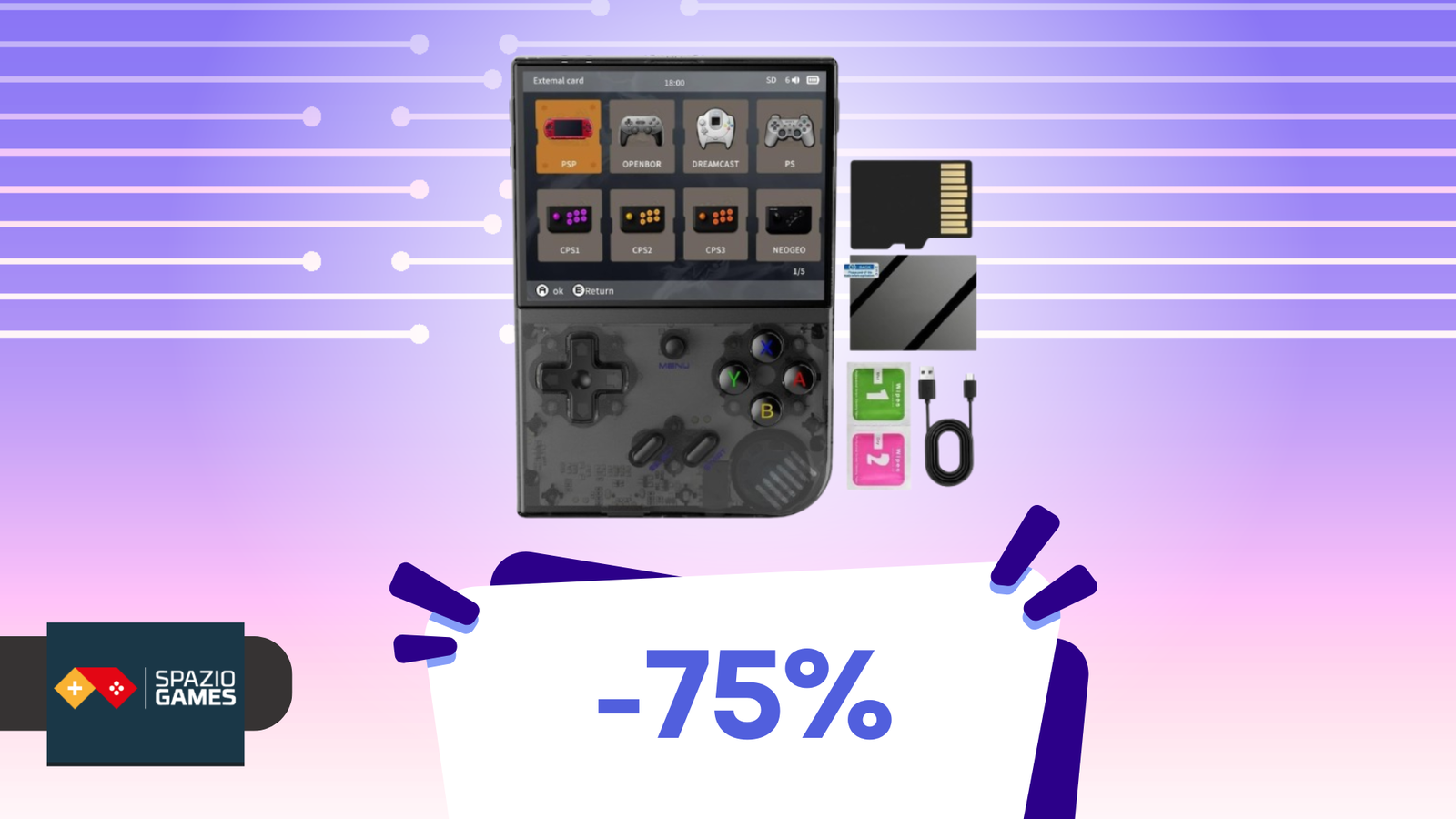 Amanti del retrogaming, la console portatile ANBERNIC RG35XX Plus oggi COSTA POCHISSIMO! (-75%)