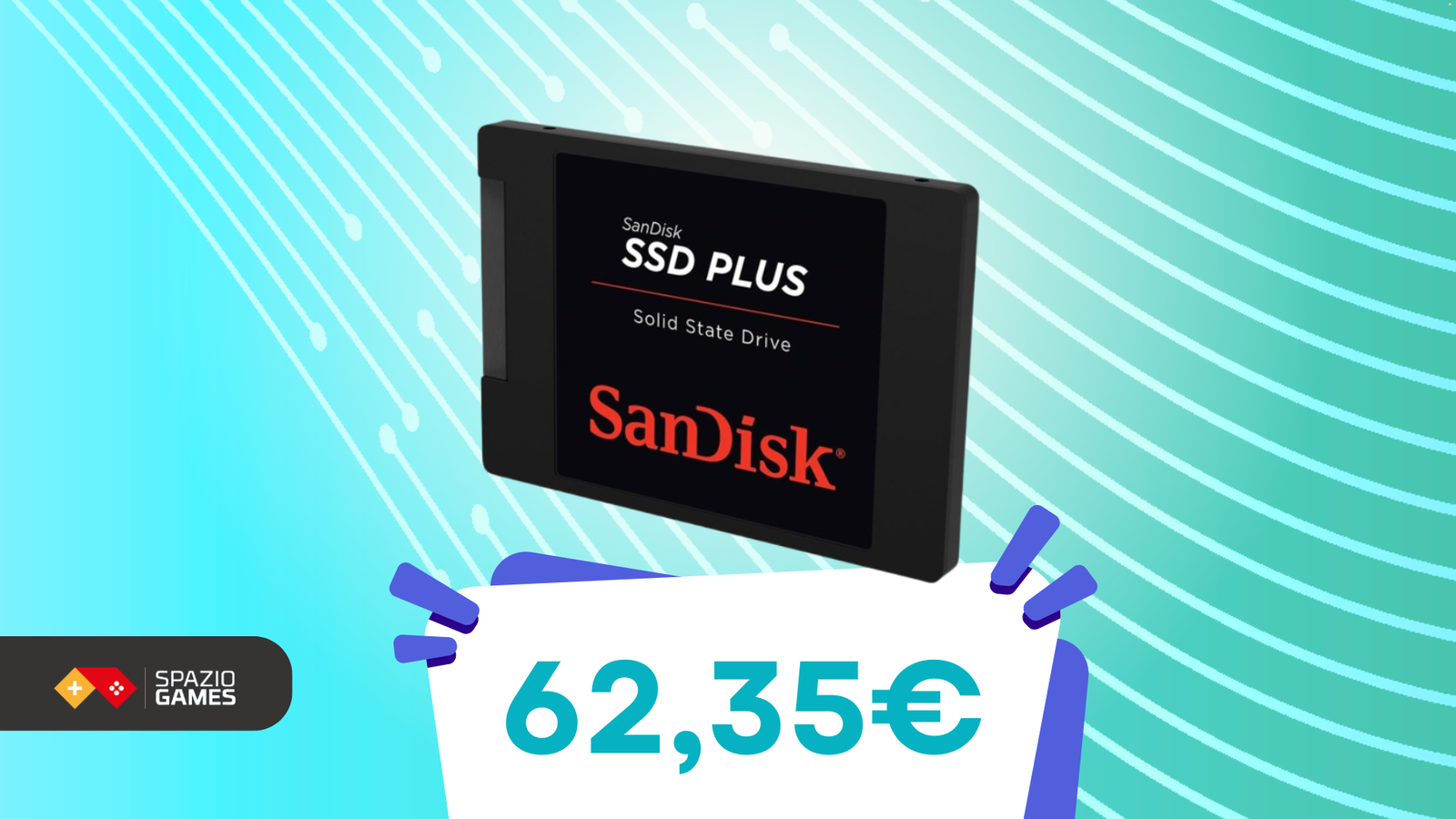 Performace TOP e tanto spazio: SanDisk SSD Plus costa soli 62,35€, ancora per poco!