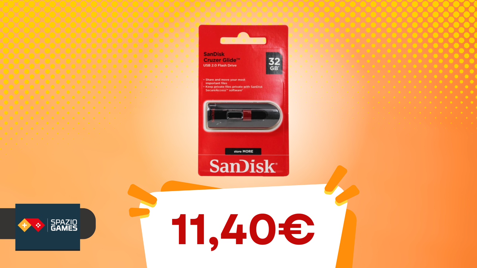 I tuoi file sempre con te: il pacco da tre SanDisk Cruzer Glide 32 GB oggi COSTA SOLO 11,40€!