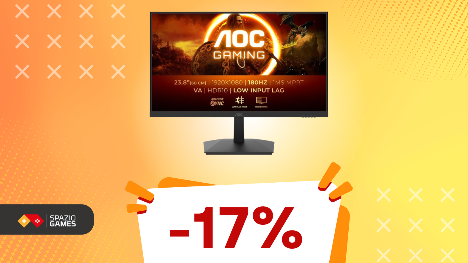 OFFERTA LAMPO su questo ottimo monitor gaming AOC: prestazioni top a PREZZO SCONTATO!