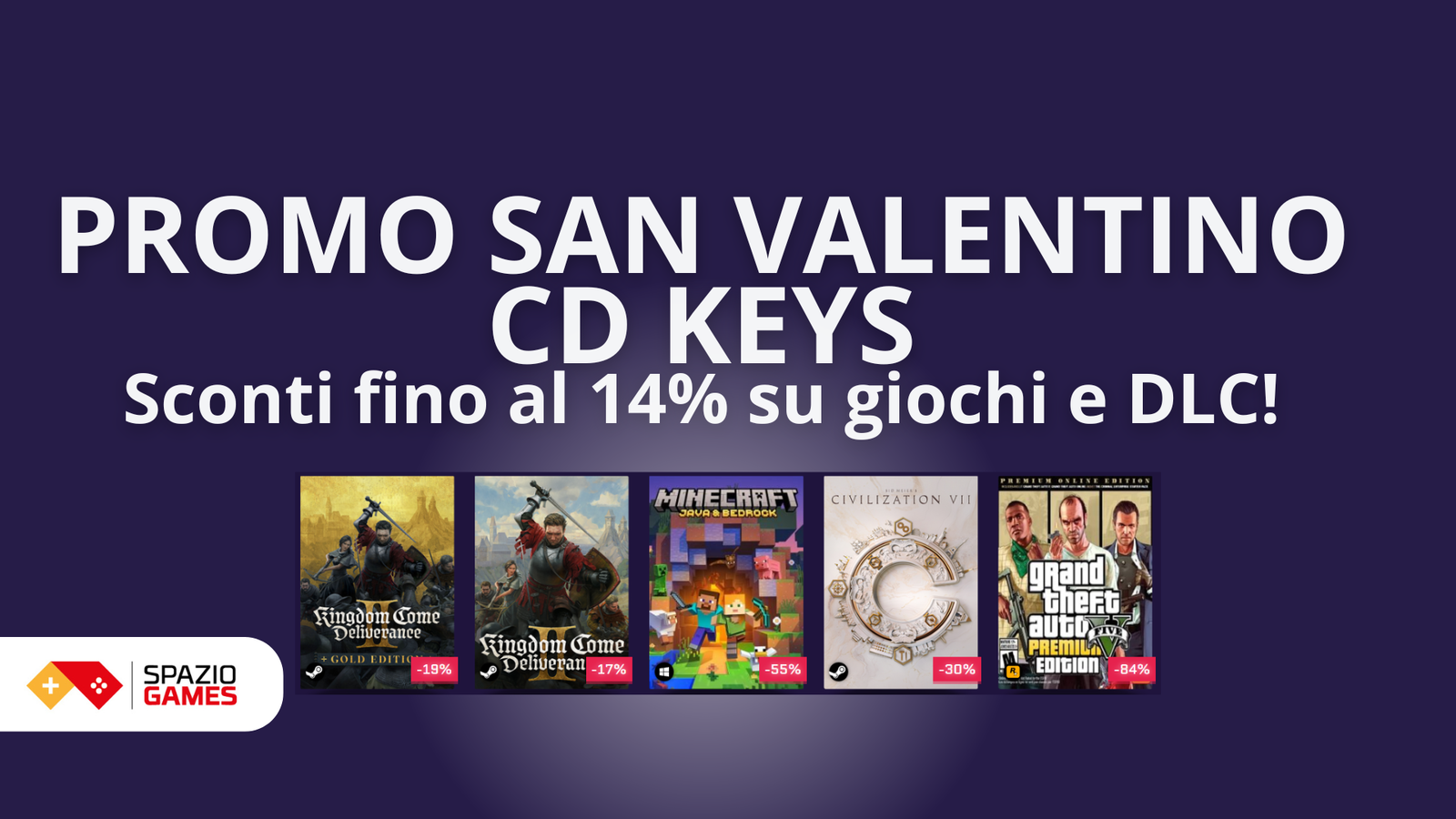 Promo di San Valentino su CDKeys: sconti fino al 14% su giochi e DLC!