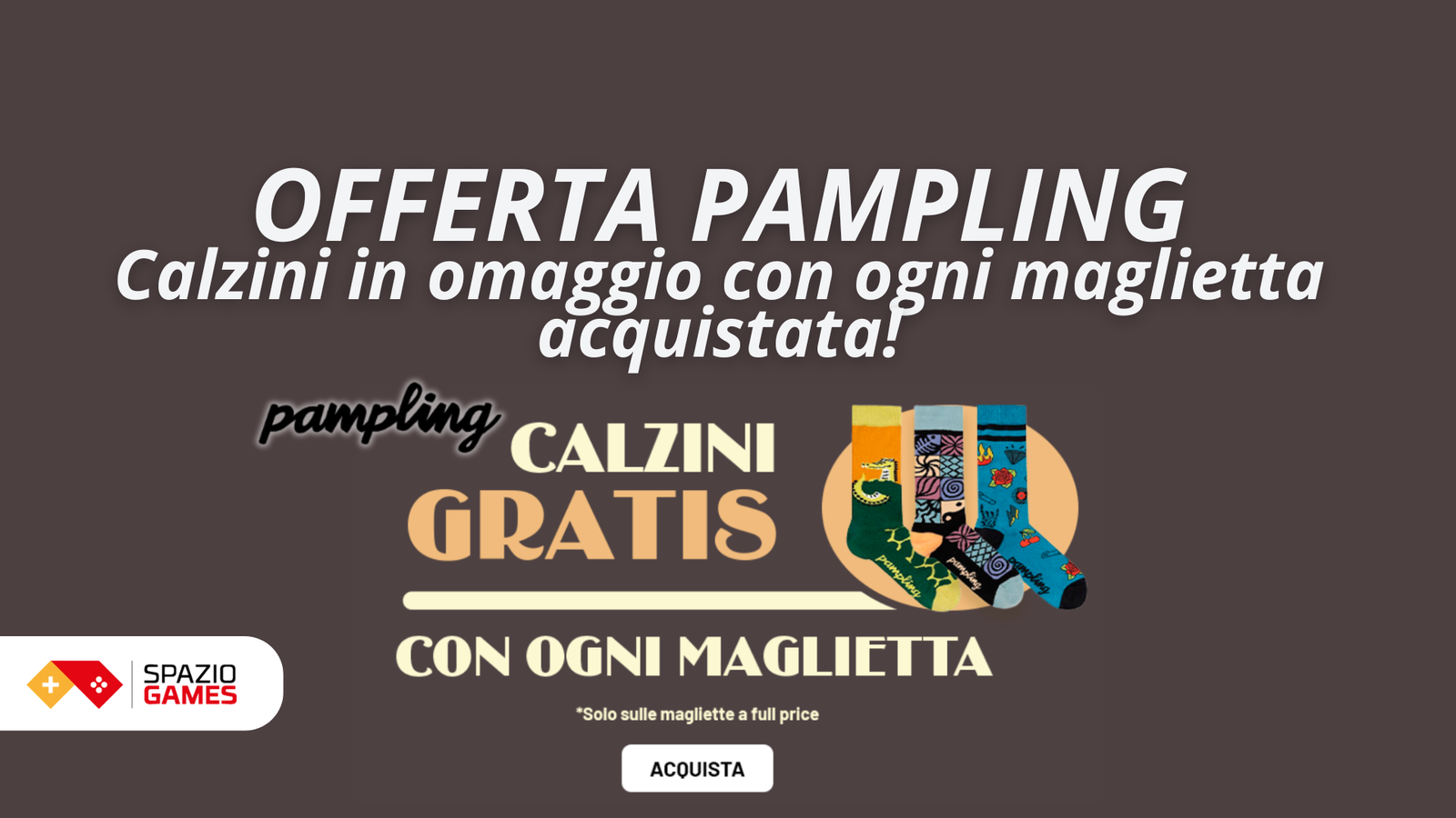 Su Pampling ottenete calzini gratis con ogni maglietta acquistata! Affrettatevi!