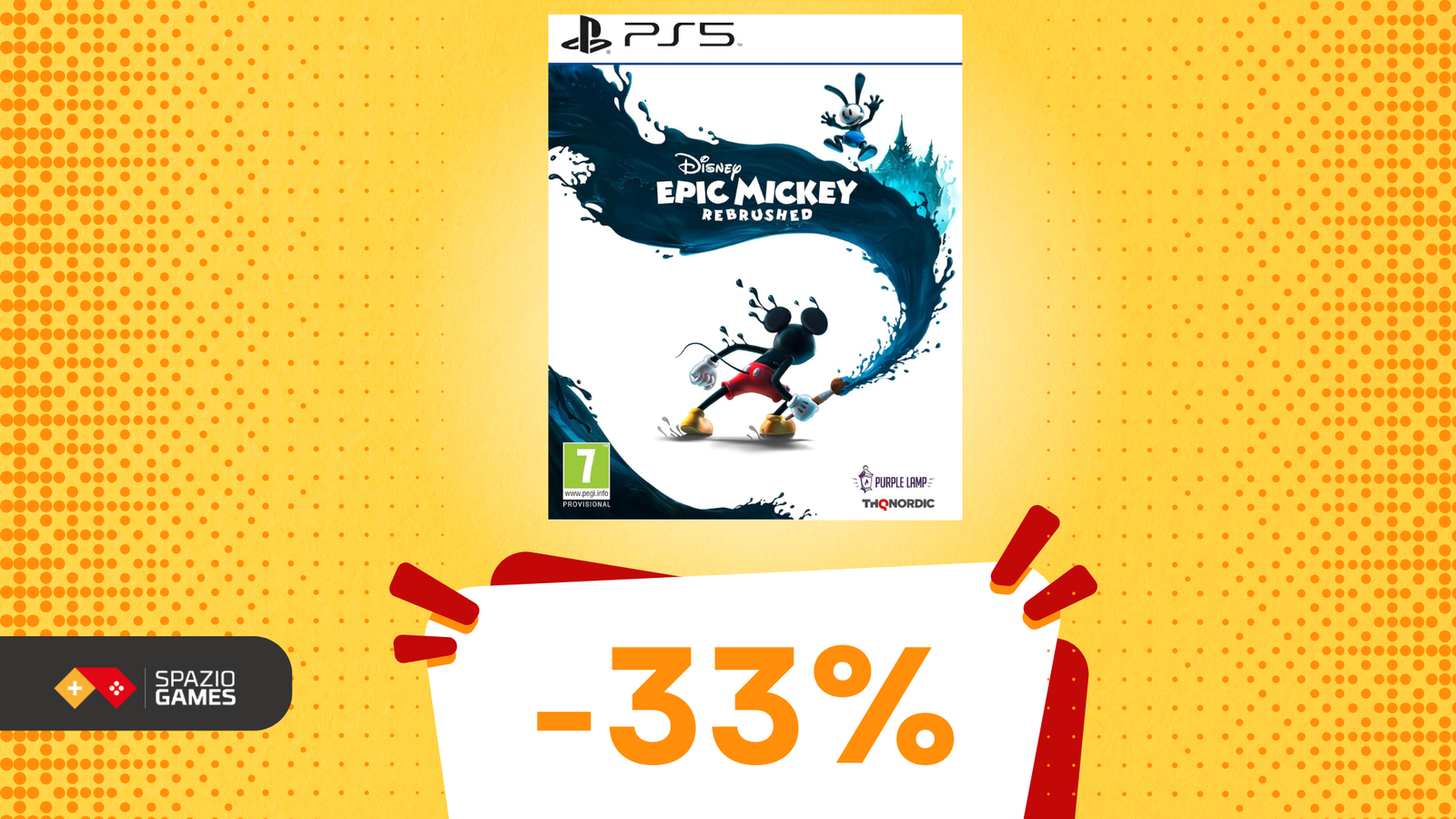 Entra nel mondo di Epic Mickey: Rebrushed su PS5 con uno SCONTO del 33%!