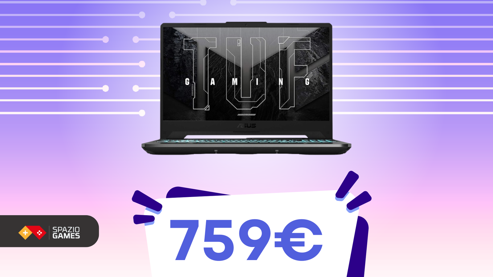 ASUS TUF Gaming A15:, notebook gaming robusto e potente, oggi in OFFERTA SPECIALE!