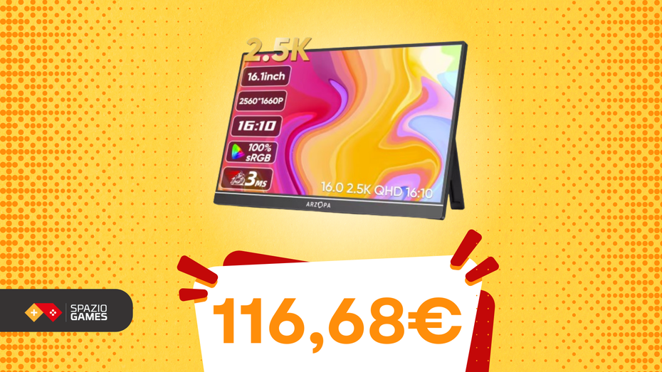 Immagine di ARZOPA Z1RC: monitor gaming portatile a un PREZZO SUPER!