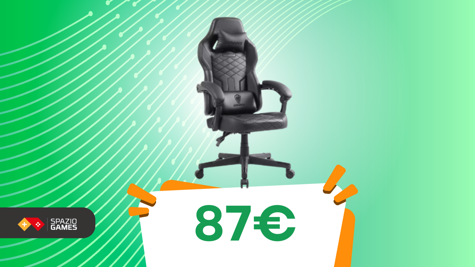 Schiena e portafoglio felice: sedia da gaming Dowinx a soli 87€!