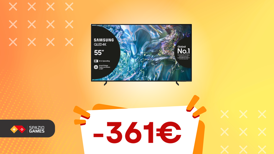 Immagine di Questa smart TV Samsung 4K 55", ottima per gaming e streaming, può essere tua a SOLI 538€!