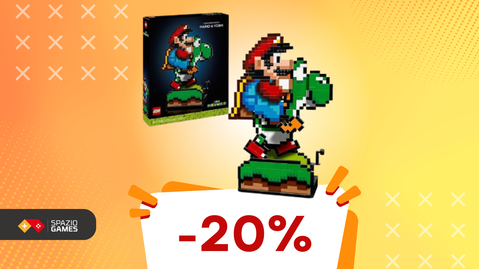 Mario e Yoshi in mattoncini LEGO: adesso il pixel diventa 3D!