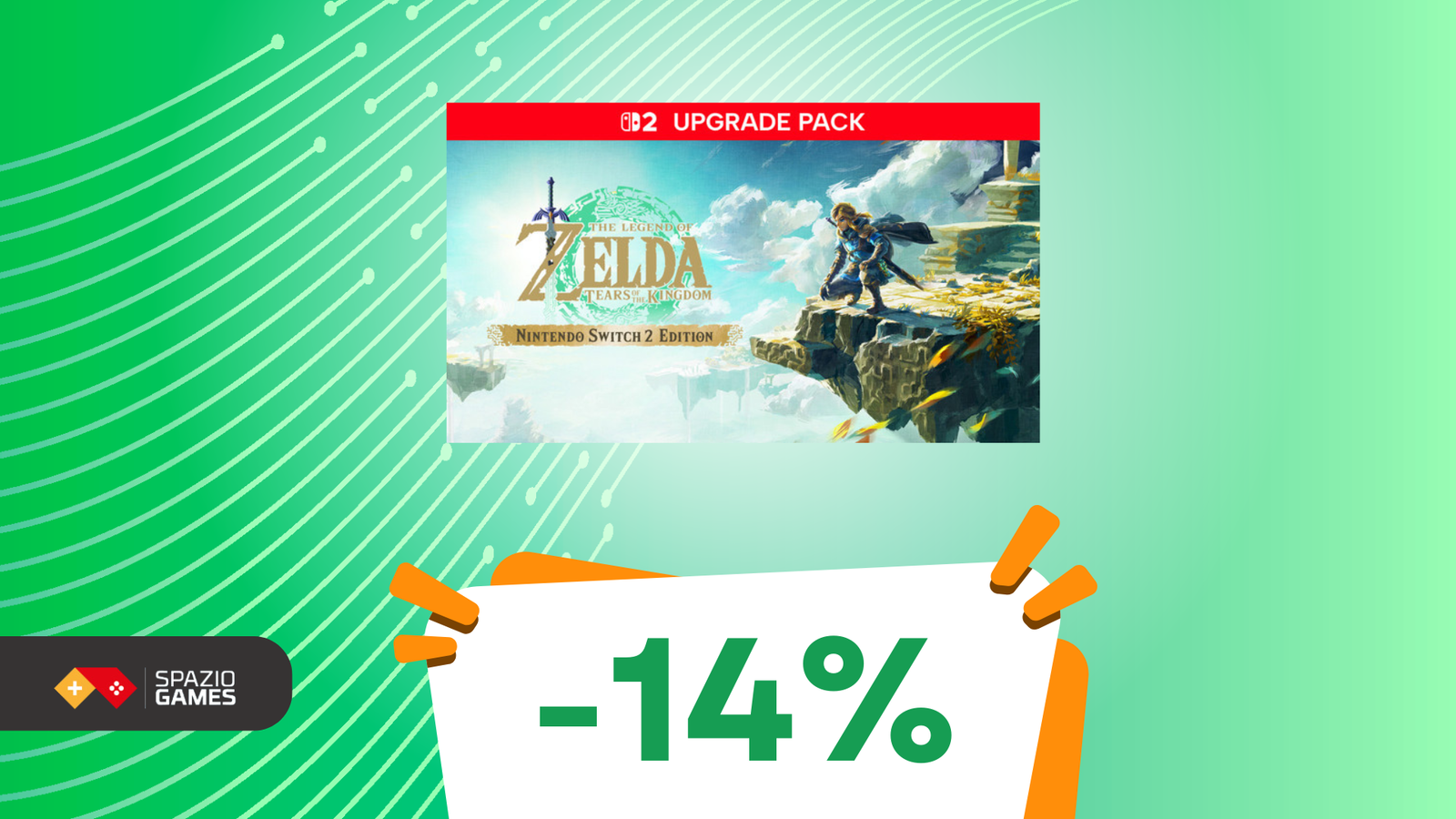 Non perderti l'upgrade di The Legend of Zelda: Tears of the Kingdom per Nintendo Switch 2 a SOLI 8,59€!