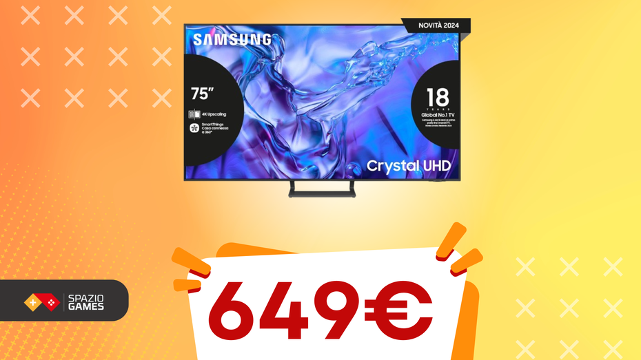 Immagine di OFFERTA SHOCK: questa smart TV Samsung da 75" non è mai costata COSI' POCO!
