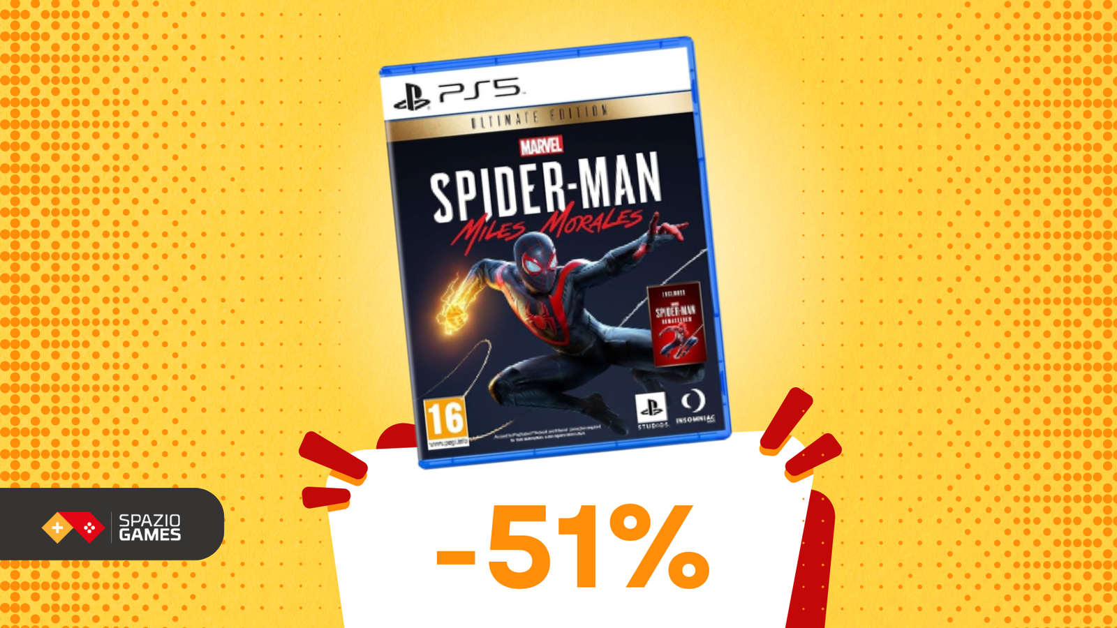 MINIMO STORICO: Miles Morales e Spider-Man Remastered a 40€!