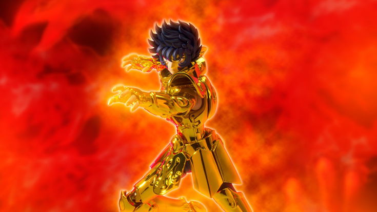 Ikki indossa la Gold Cloth del Leone nella linea EX Metal
