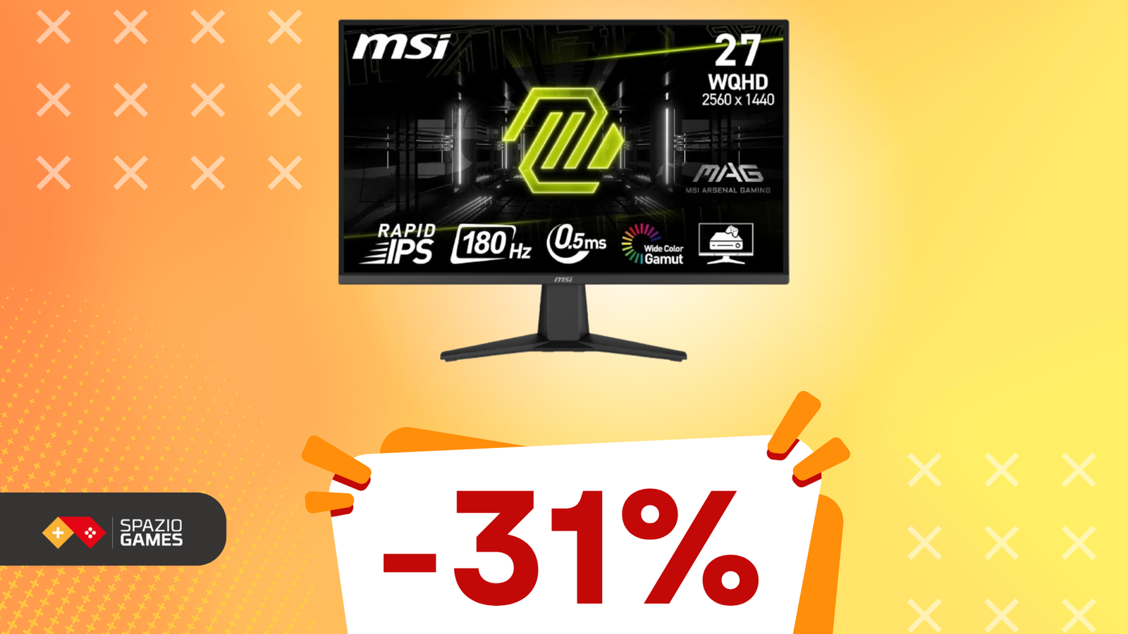 Questo monitor gaming MSI 180Hz, perfetto per gli eSports, oggi è SUPER SCONTATO!