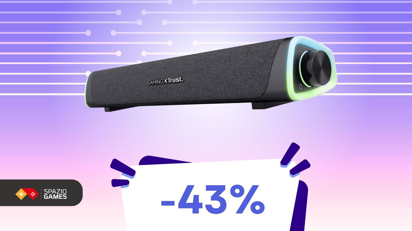 Il minimo indispensabile per un audio da gaming lo ottieni con questa soundbar a -40%