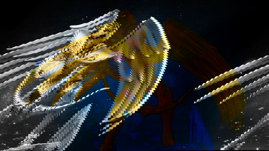 Immagine di Aiolos Sagittarius brilla in una maestosa statua di Iron Studios