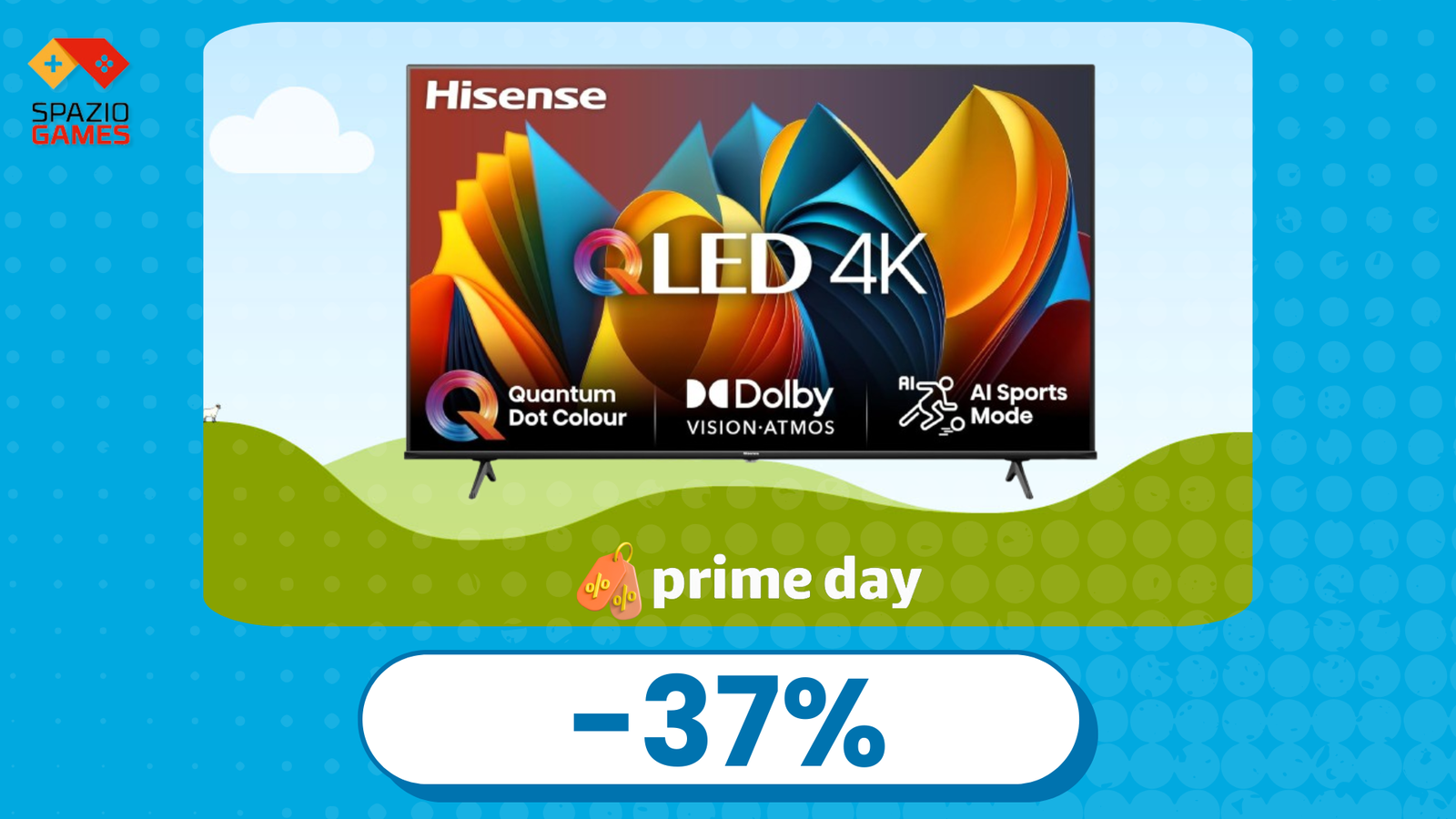 Hisense 55” QLED: SCONTO SHOCK del 37% su Amazon!