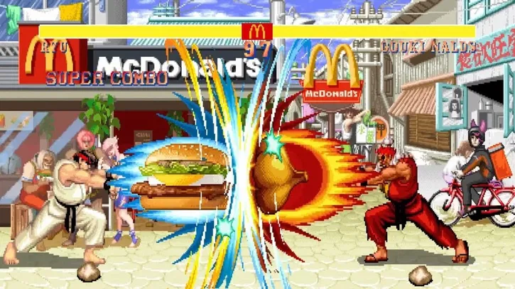 Immagine di Ryu, Ken e Chun-Li diventano panini da McDonald’s