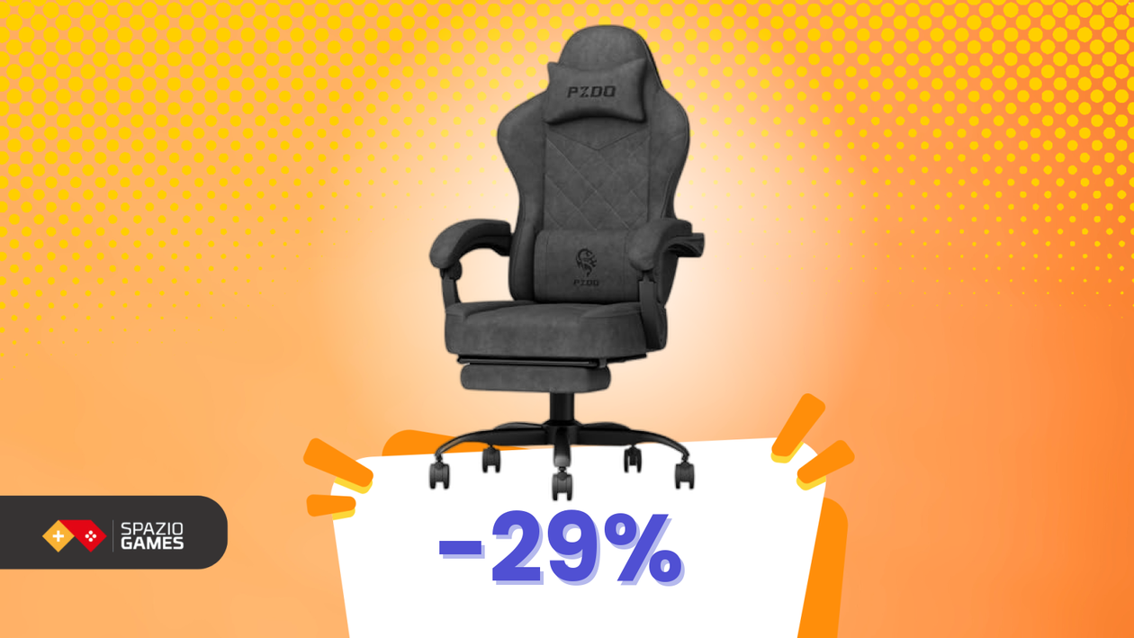 Immagine di Sedia Gaming Ergonomica con Poggiapiedi a soli 134€!