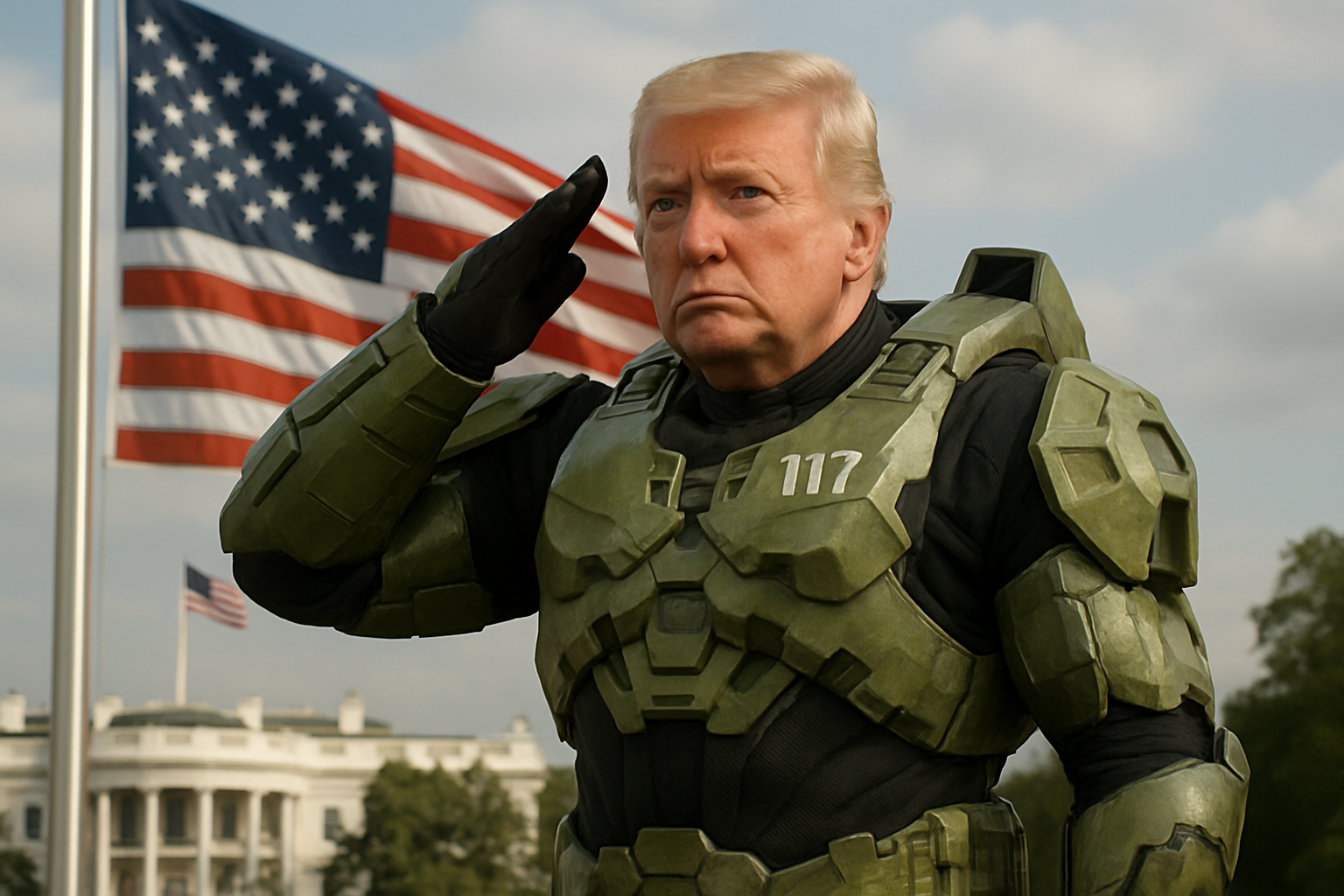 Trump è Master Chief, la Casa Bianca celebra la fine della console war