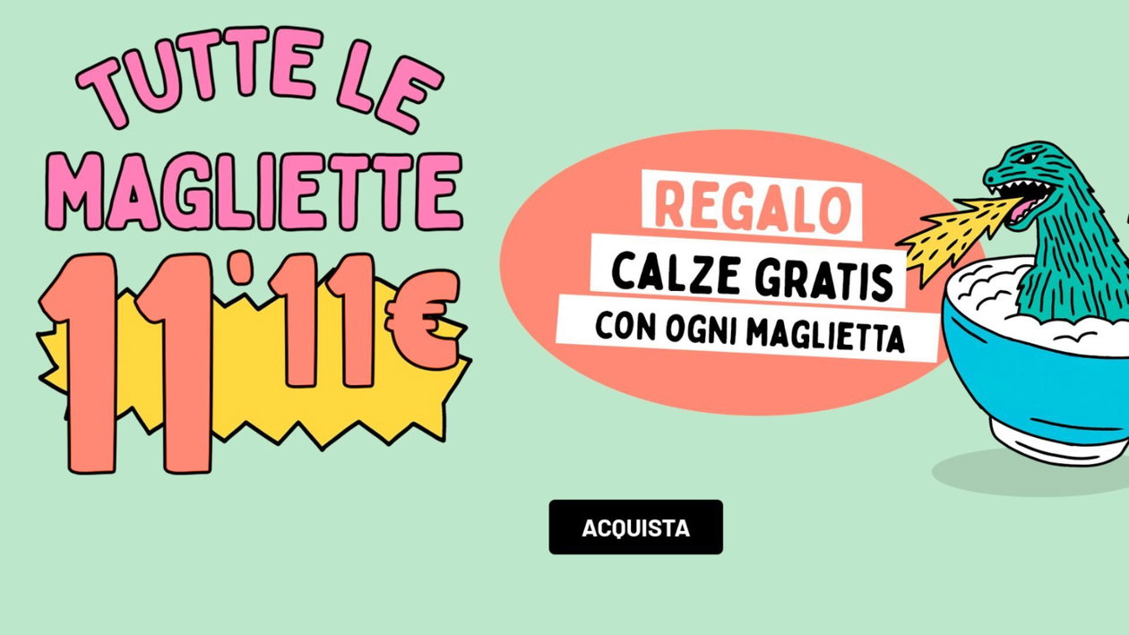 Immagine di Single Day di Pampling: magliette a 11€ con calze gratis
