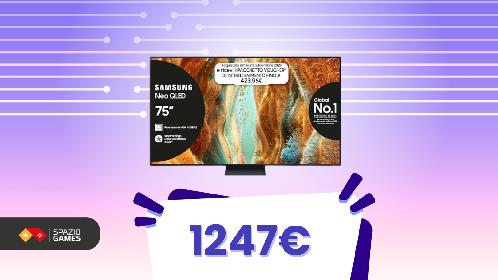 Upgrade garantito! La 75" di Samsung è in sconto e arriva con voucher omaggio