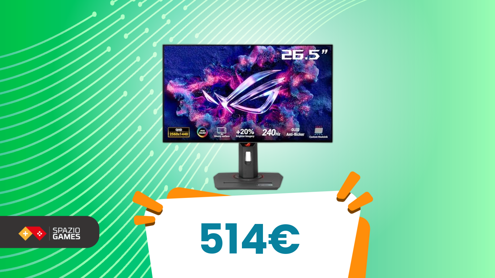 ASUS ROG Strix OLED XG27AQDMG Monitor Gaming 27 pollici, CHE PREZZO! Su Amazon risparmi il 36%