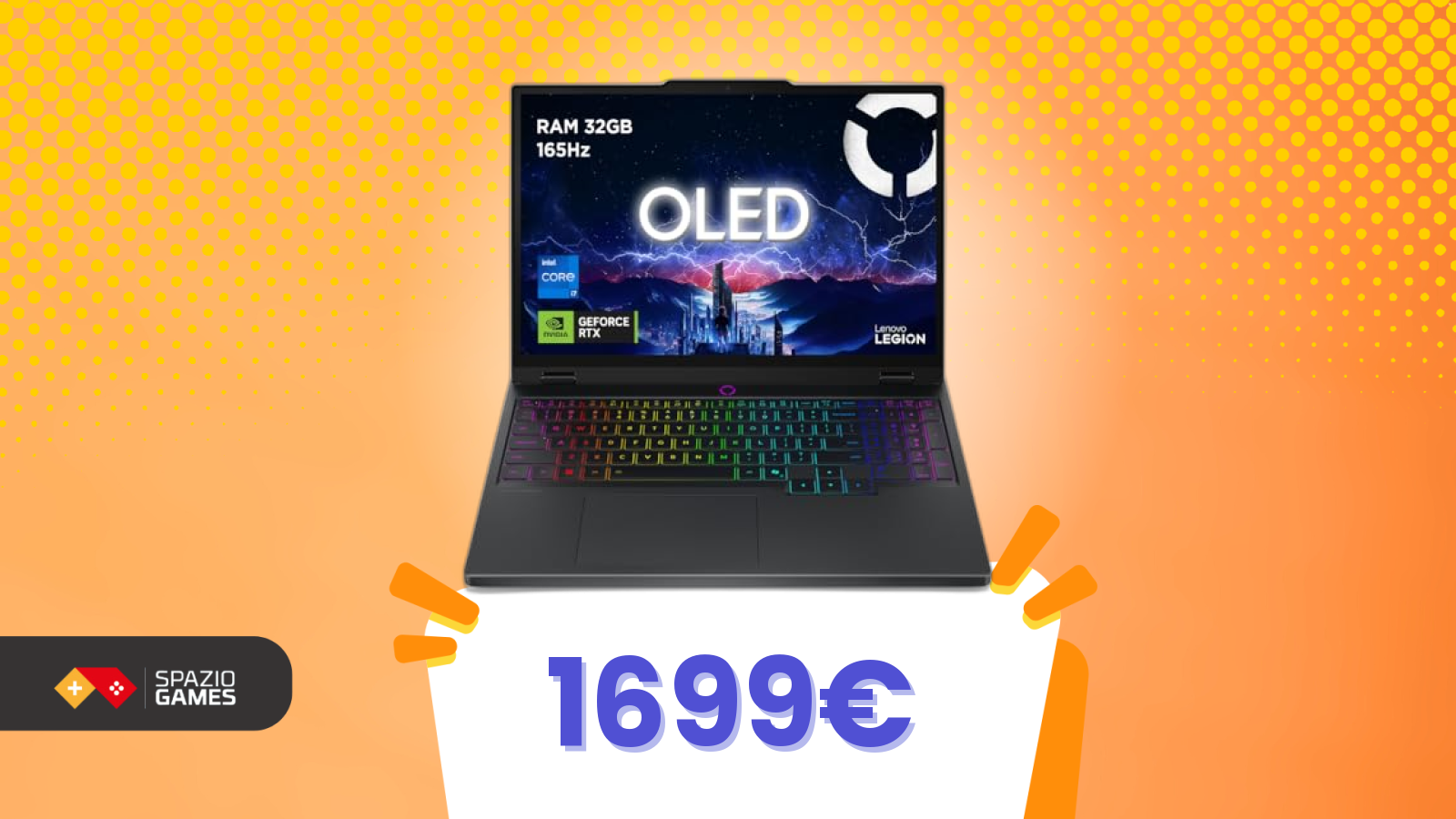 Lenovo Legion 5 OLED 15" con RTX 5070 a soli 1699€!