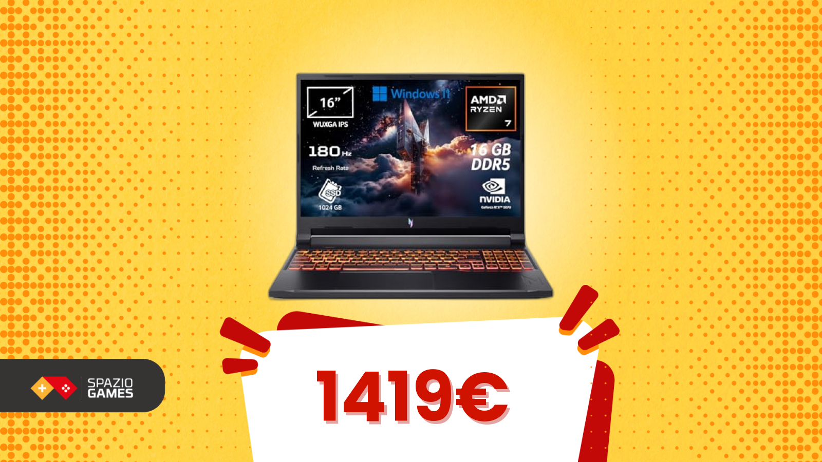 Acer Nitro V 16: potenza pura ora a un prezzo bomba! (-160€)