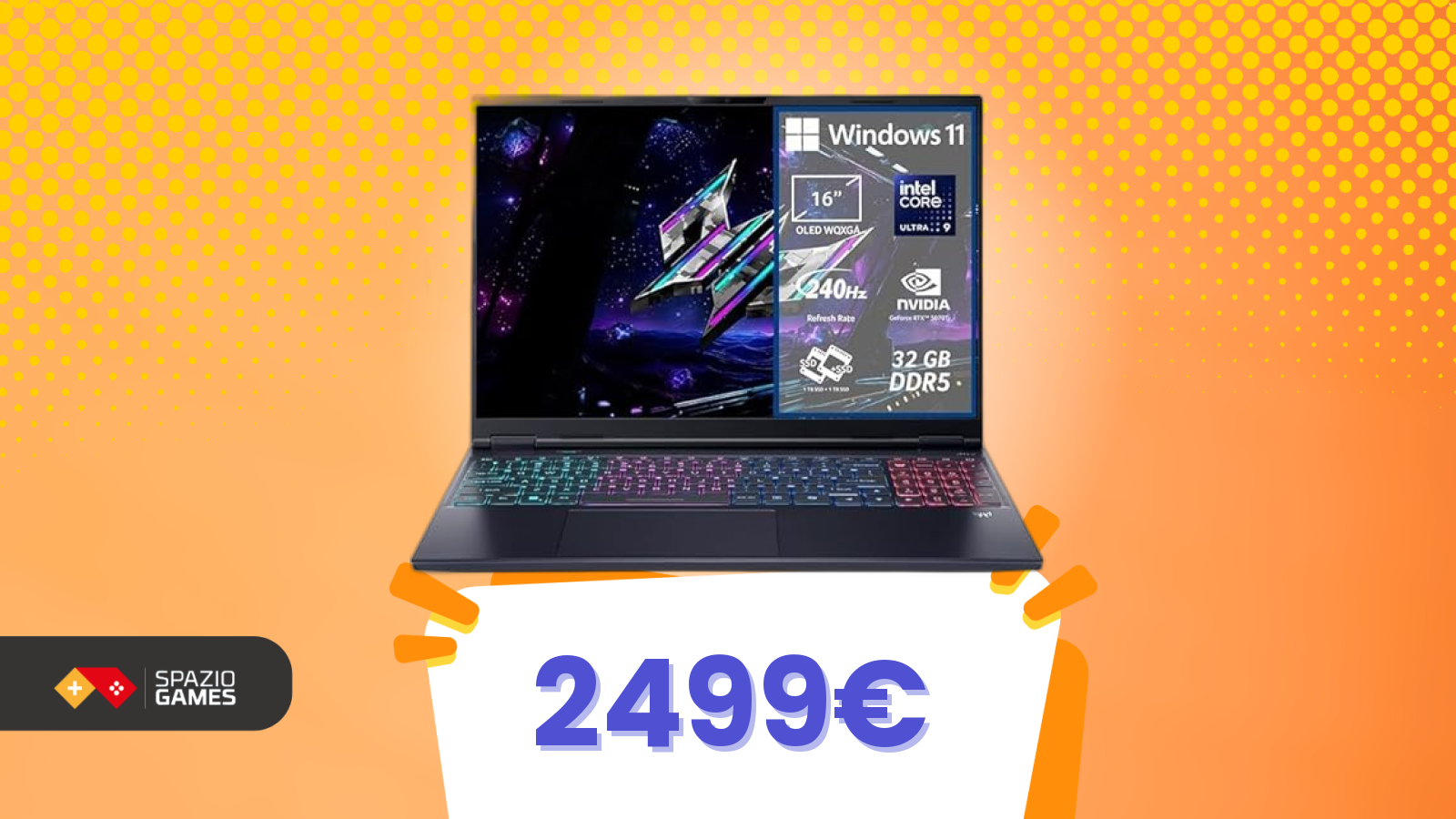 Acer Predator 16S: notebook gaming pro con un MEGA SCONTO!