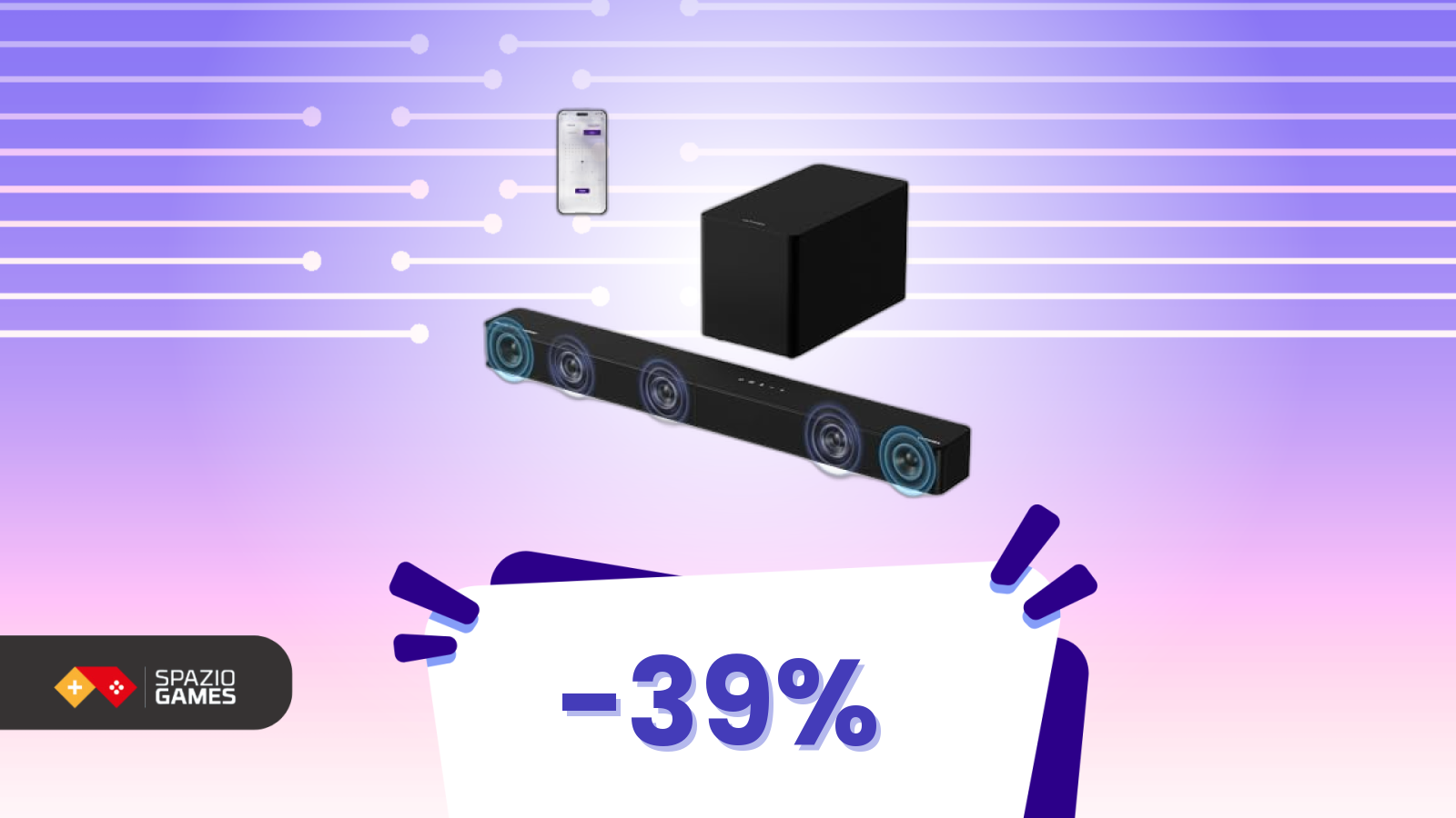 109€ per un suono che ti avvolge: la soundbar con HDMI eARC che cercavi