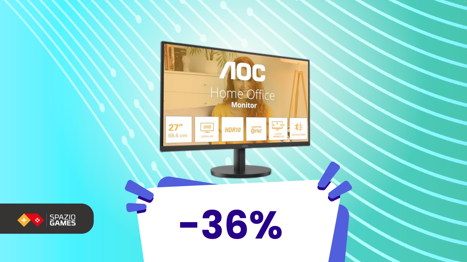 Monitor 4K HDR10 in offerta a 128€: perfetto anche se non giochi