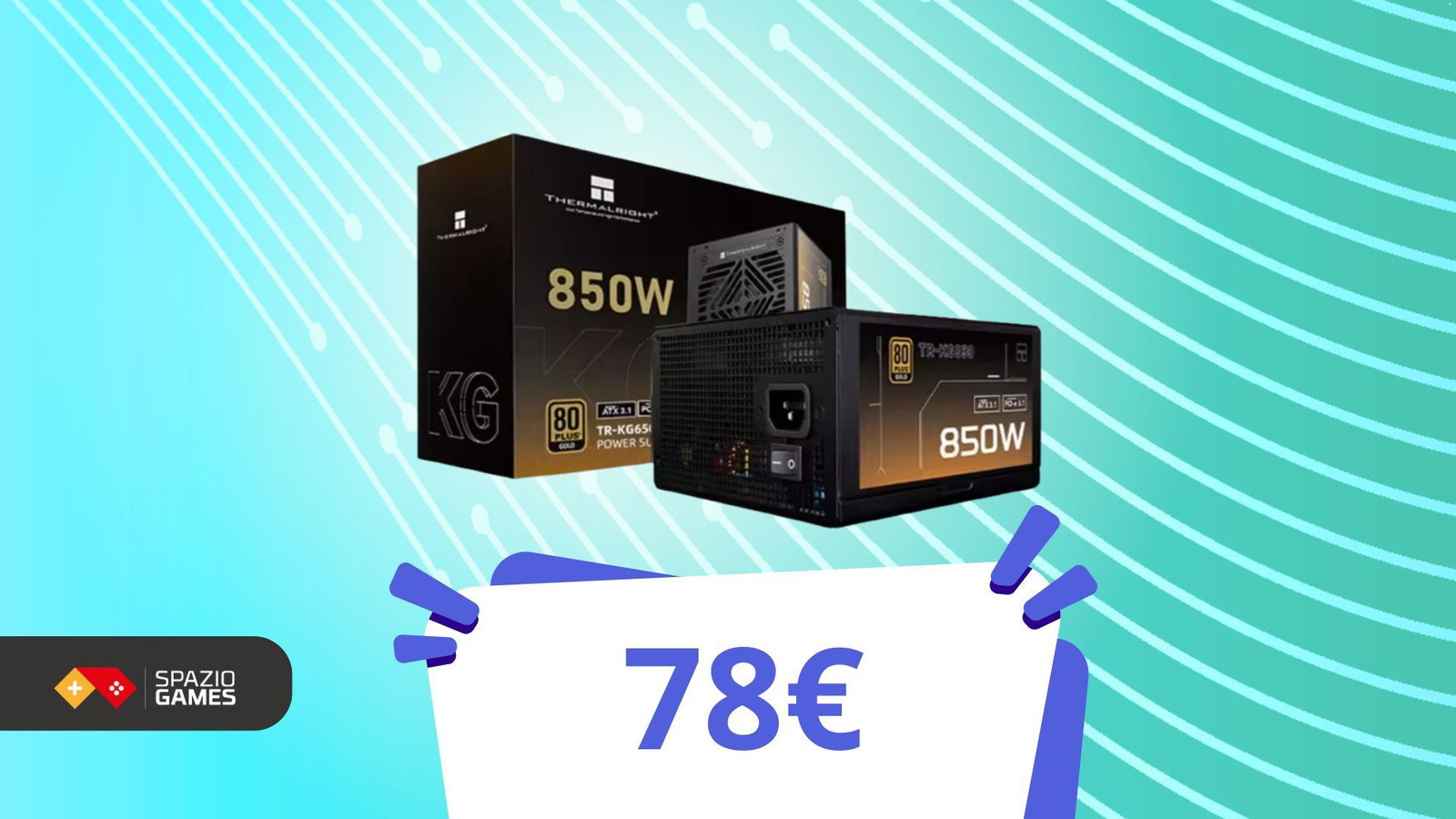 Il tuo PC high-end merita questo: 850W 80+ Gold a meno di 80€