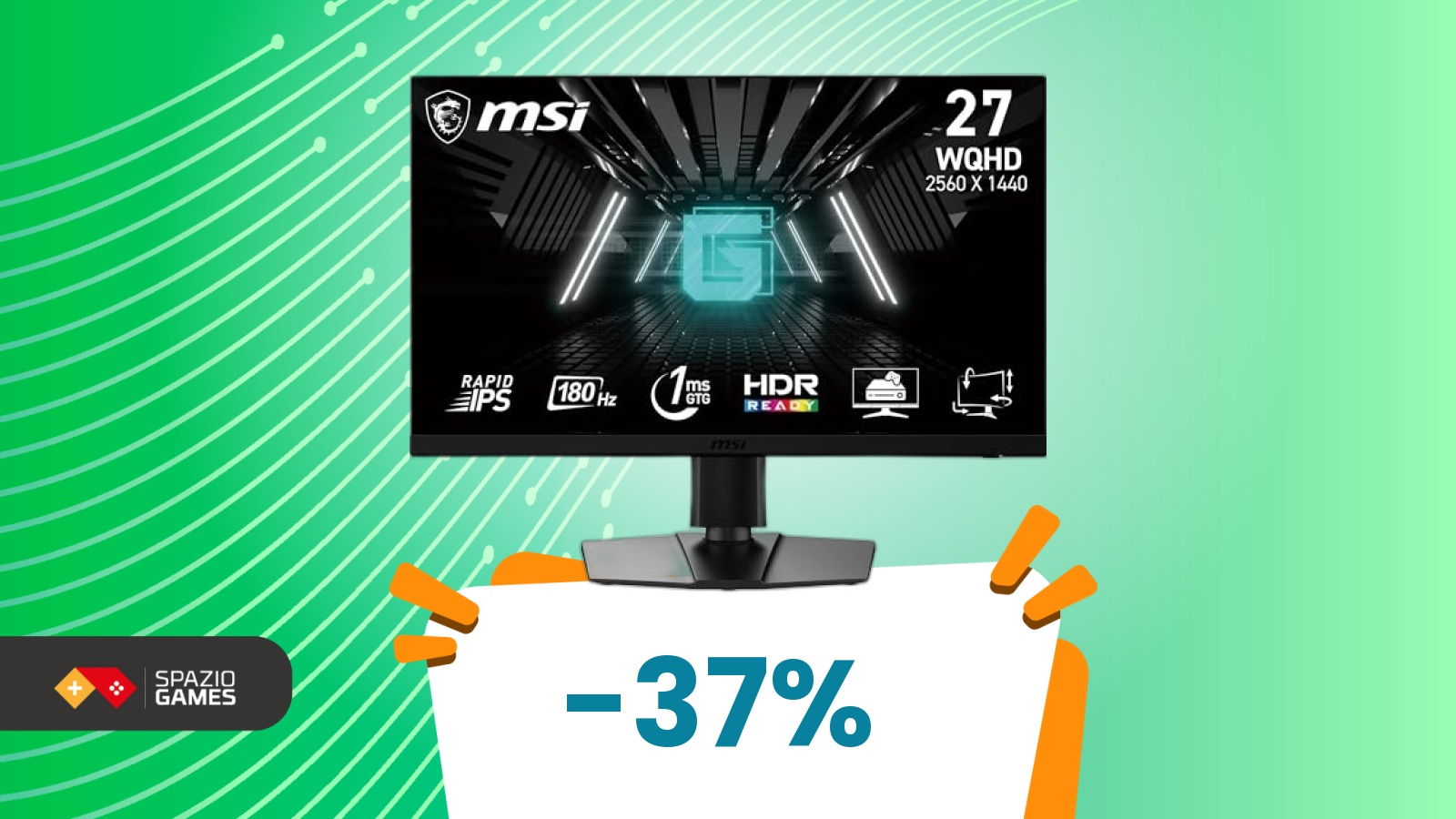 Monitor MSI in offerta: risparmi il 37% e lo porti a casa a 189€