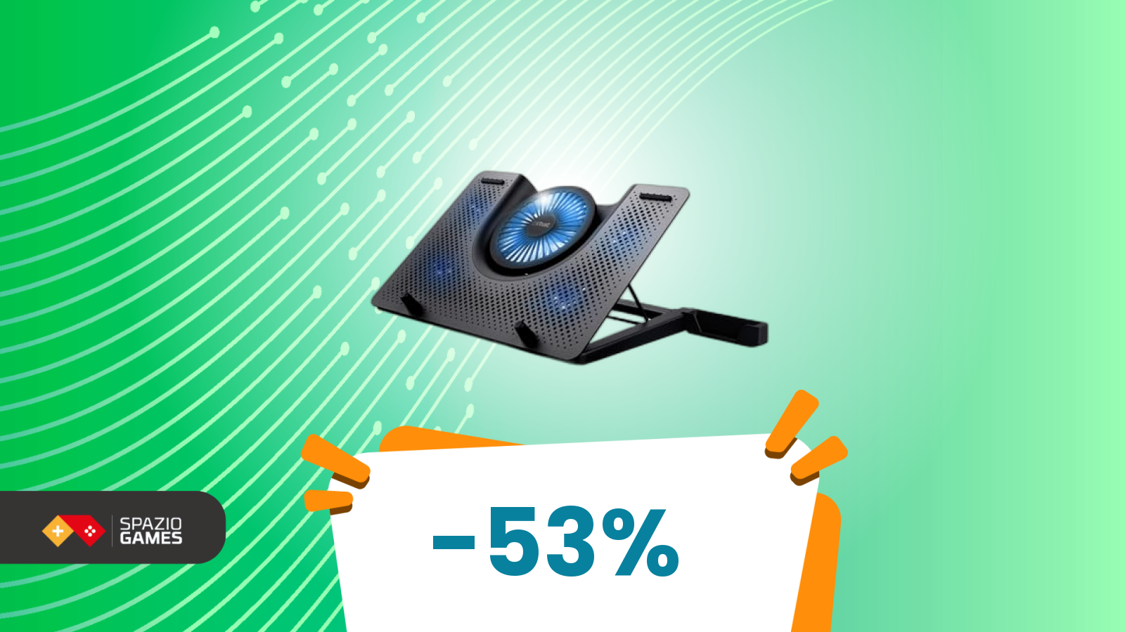 Questa base di raffreddamento ha un ventolone che renderà felice il tuo notebook