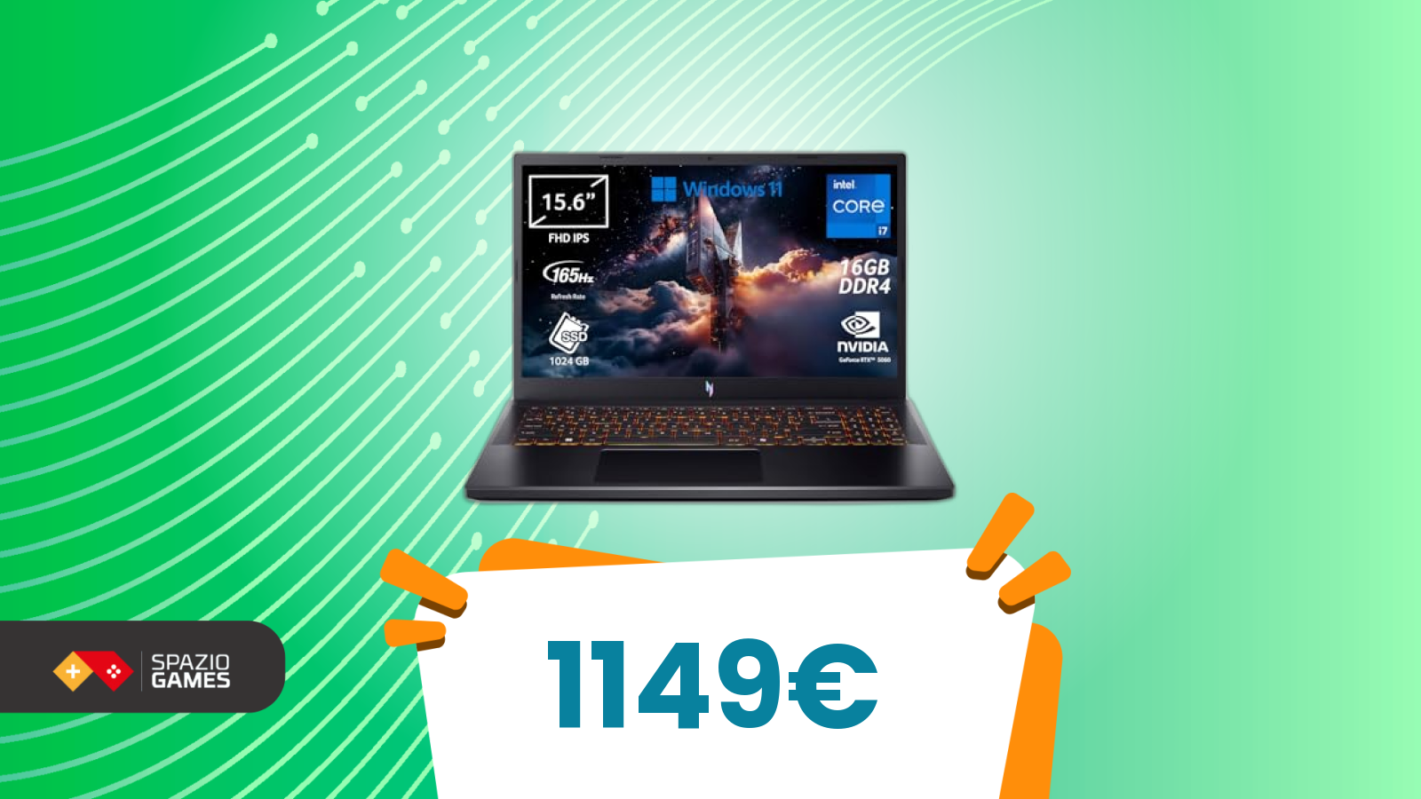Acer Nitro da gaming: prezzo attuale 100€ sotto la media