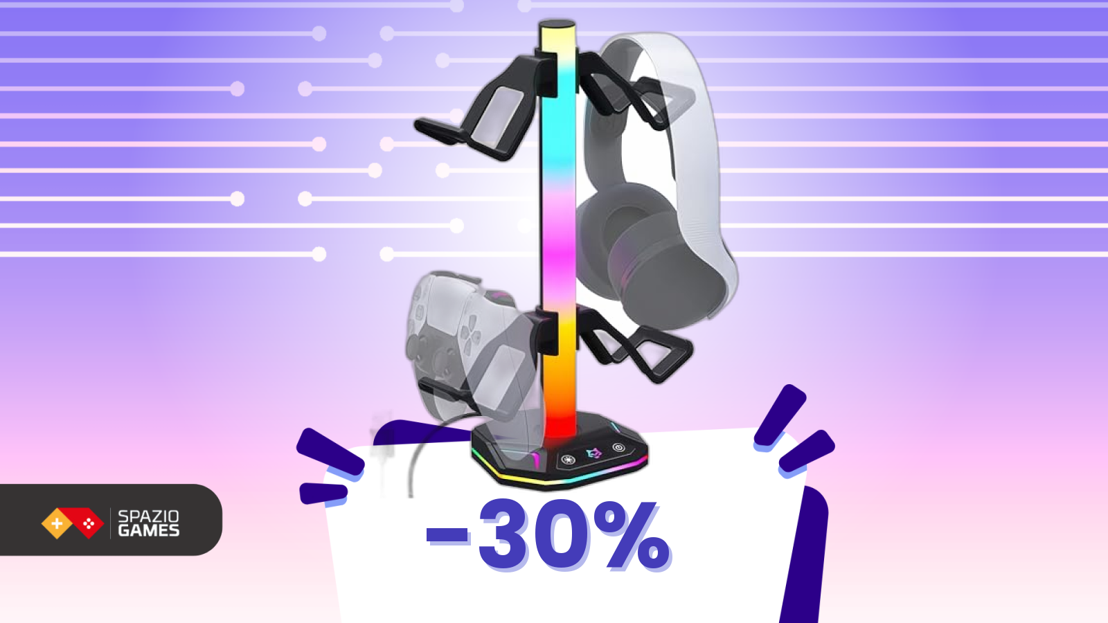 Fine partita? Metti ordine subito con questo supporto per cuffie e controller