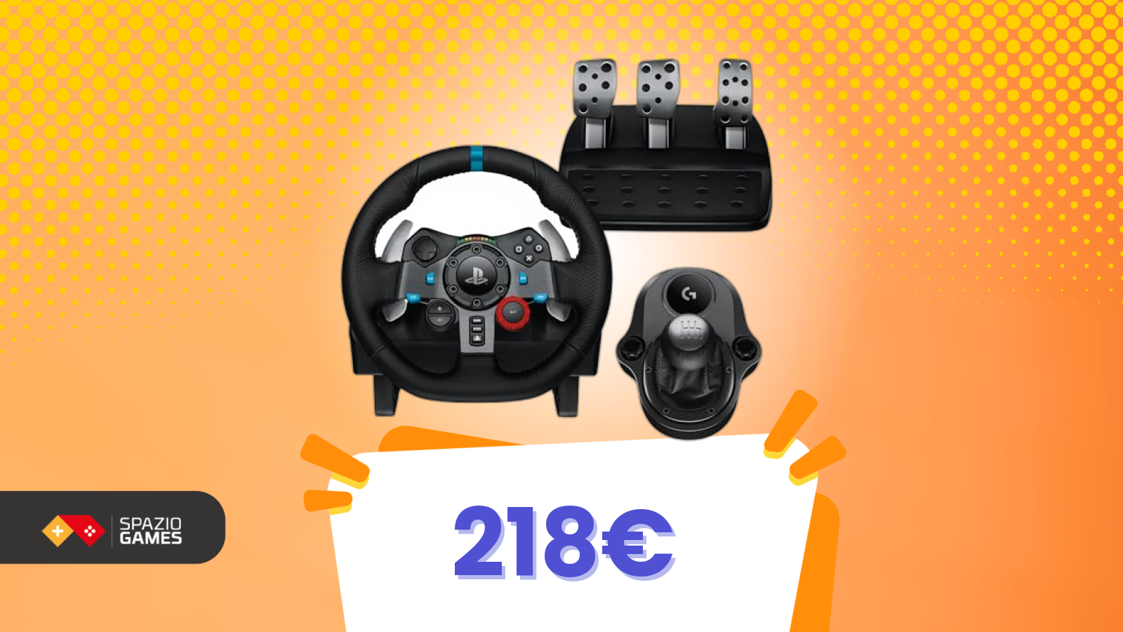 Non pagare 218€ solo per il volante! Oggi Amazon ti dà anche il cambio Logitech