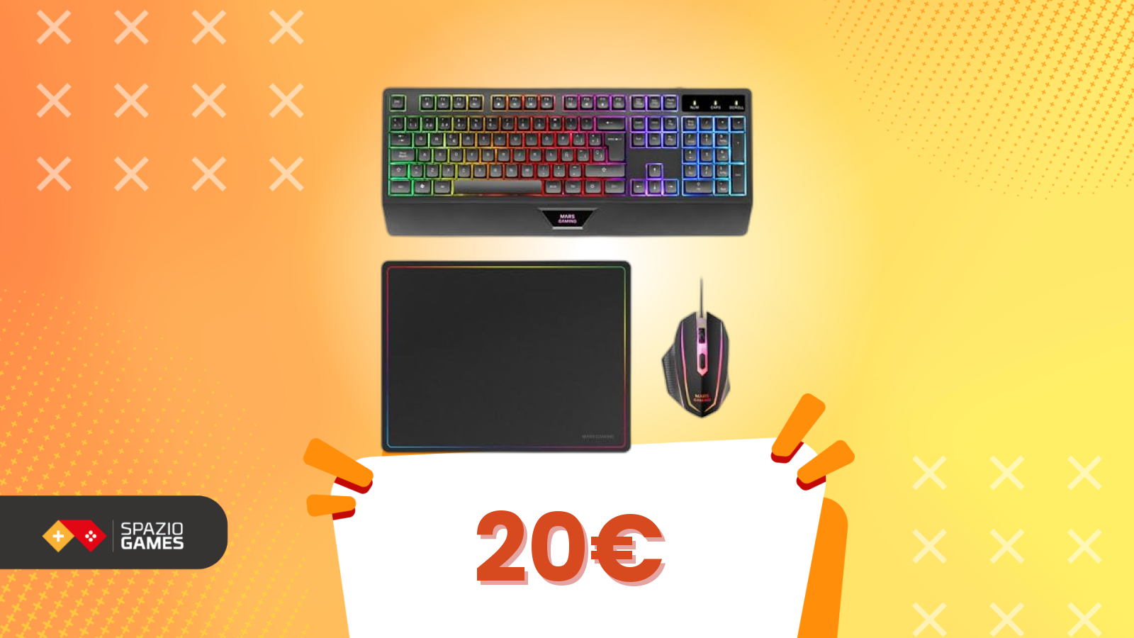 A 19€ il trio perfetto: mouse, tastiera e tappetino