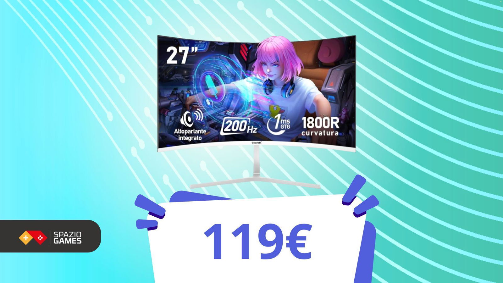 Curvo, 200Hz e meno di 120€: il monitor gaming che non ti aspetti