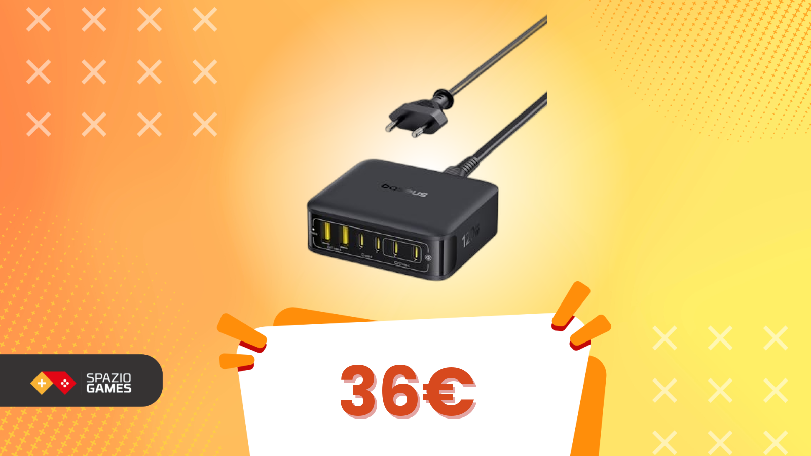 Potenza fino a 120W (65W su una porta) e oggi c’è anche lo sconto