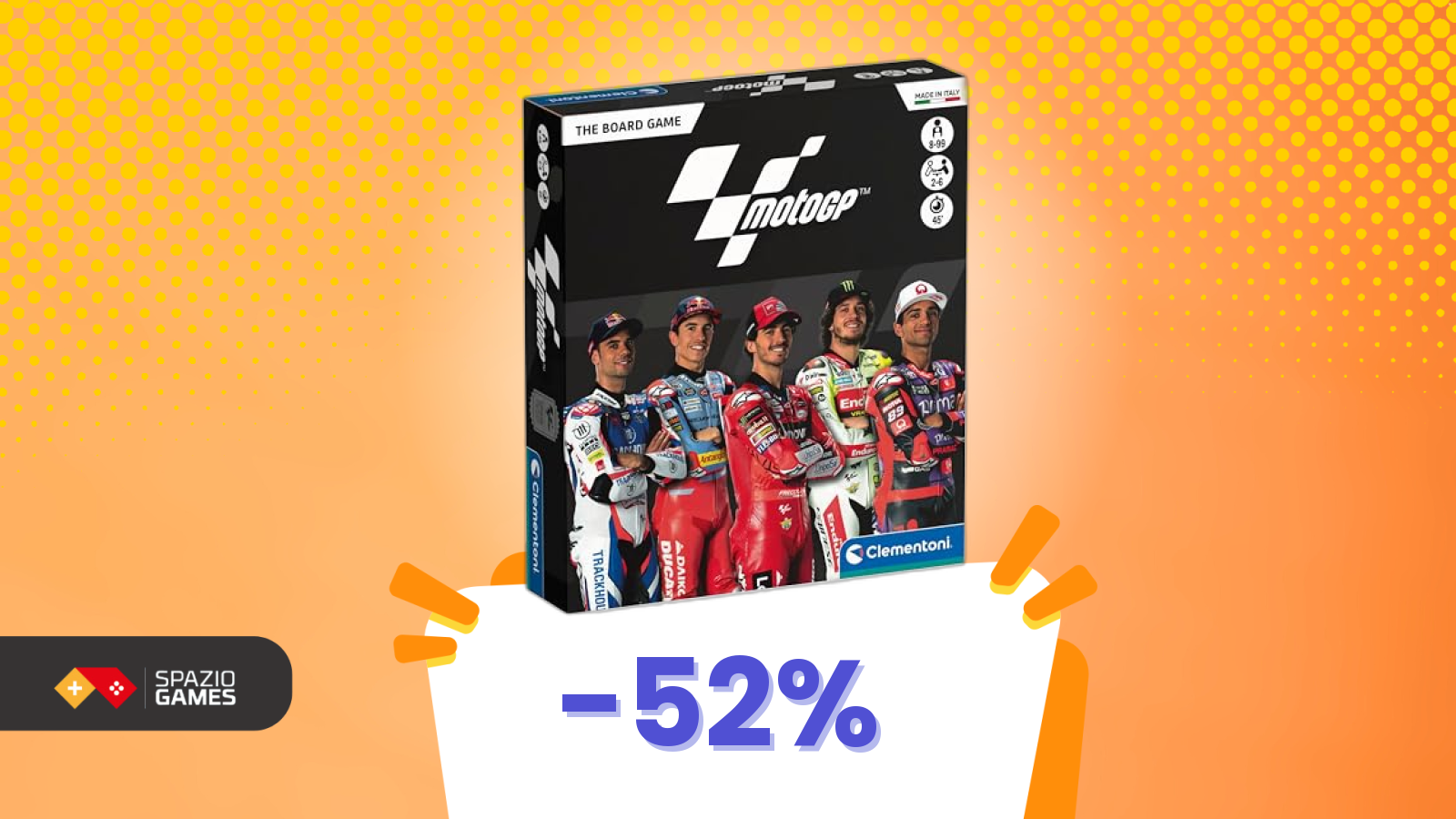 Taglia il traguardo per primo con le carte! Il gioco MotoGP Clementoni crolla del 52%