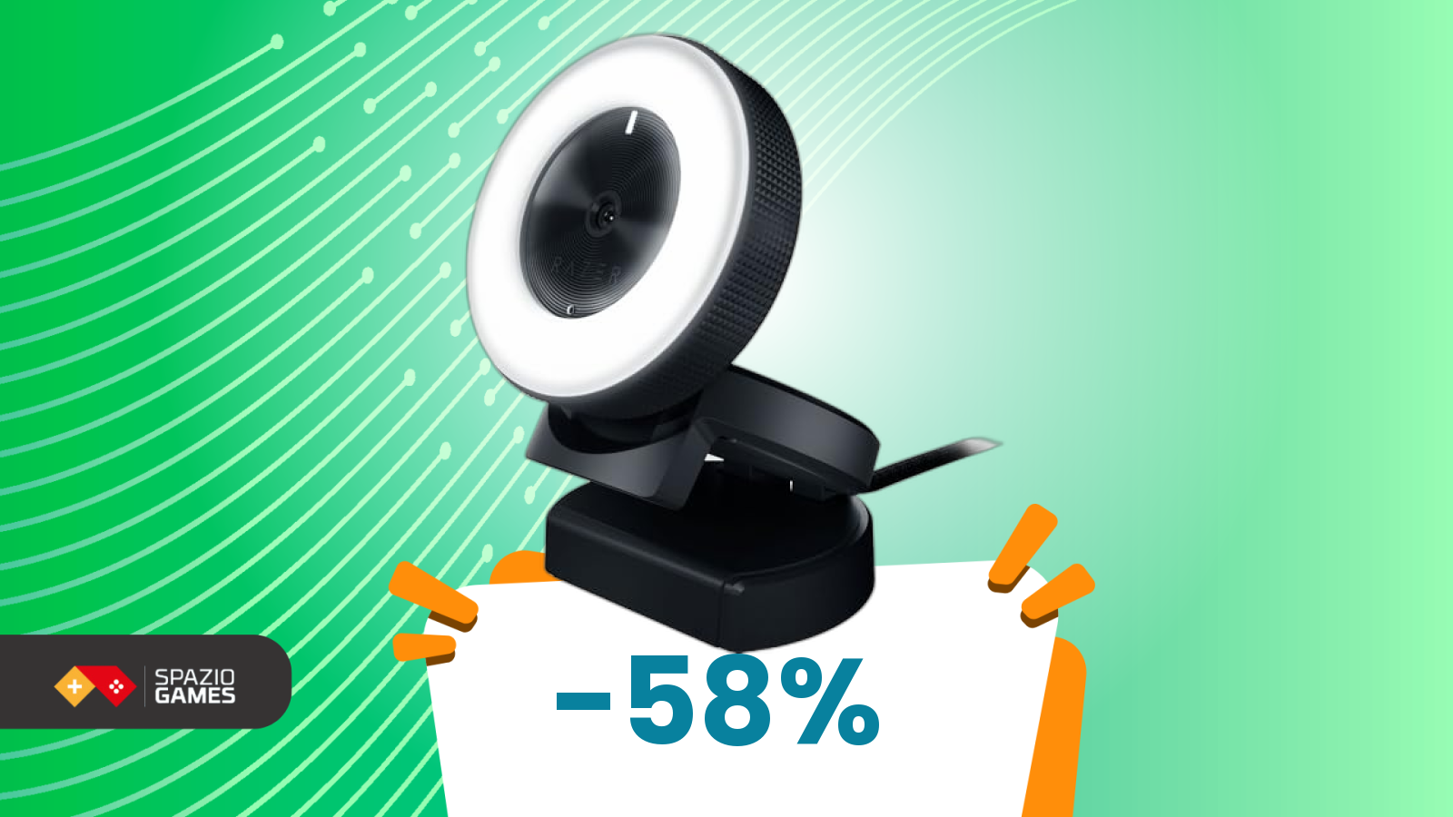 Non solo economica: questa webcam da 46€ (-58%) include anche la luce
