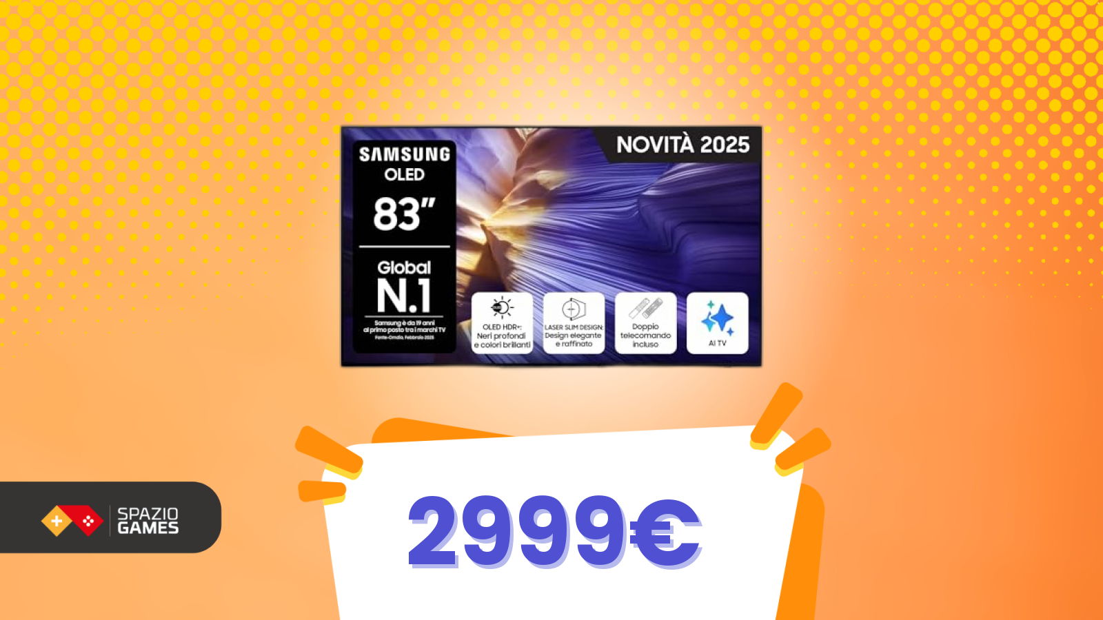 Mega sconto Samsung OLED 85": risparmia più di 1000€