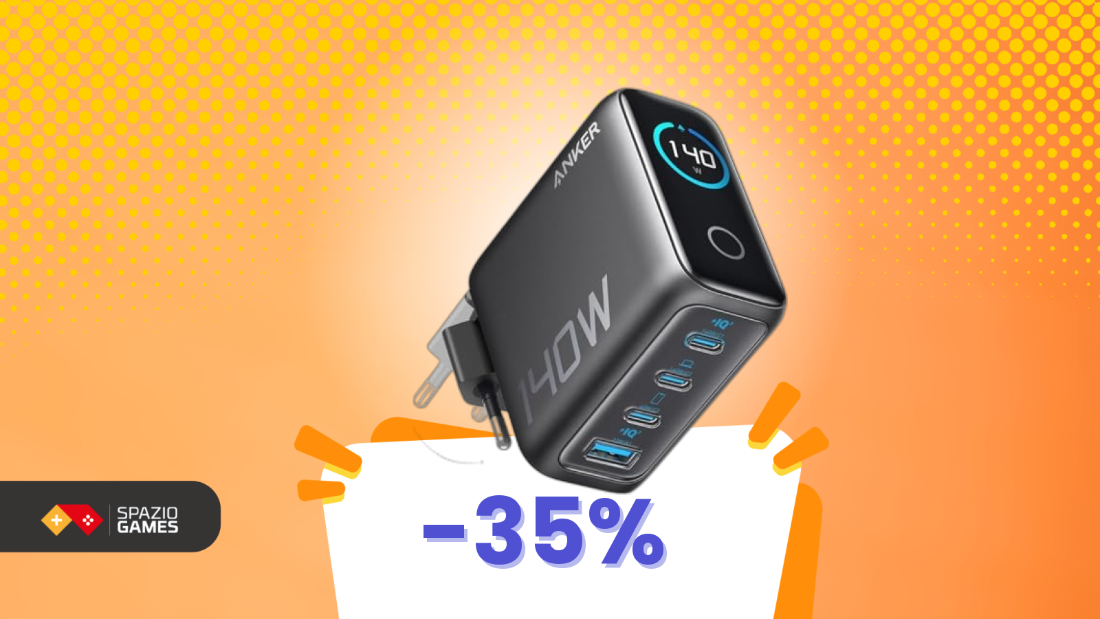 Anker a razzo: 140W che quasi non ci credi, e a questo prezzo!