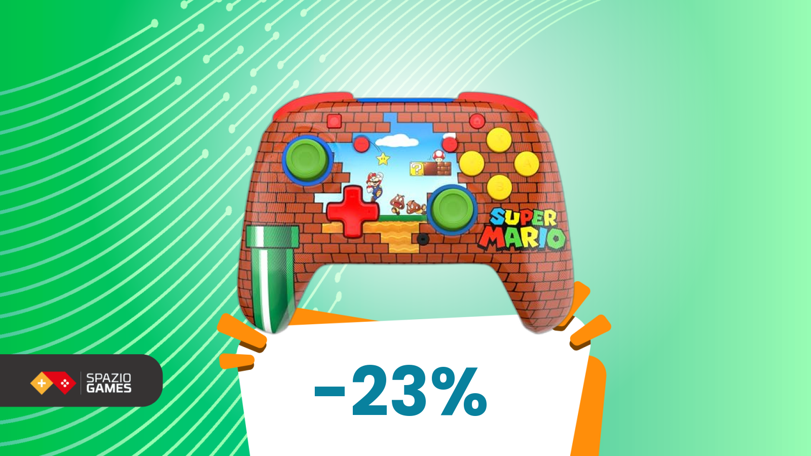 Design discutibile, appeal totale per i fan di Super Mario, e con -23% di sconto!