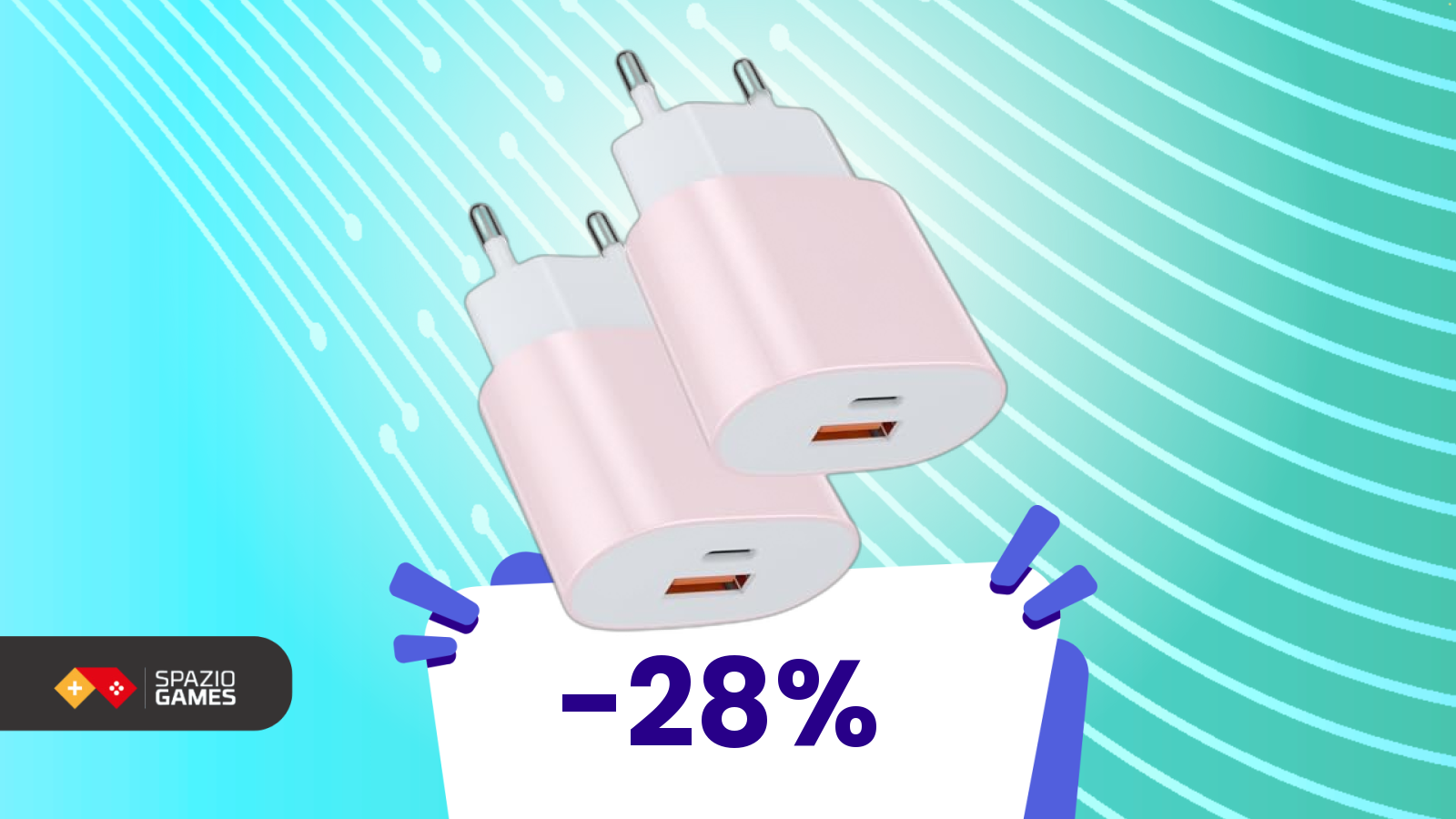 Questa coppia di alimentatori a soli 12€ ricarica sia USB-A che USB-C