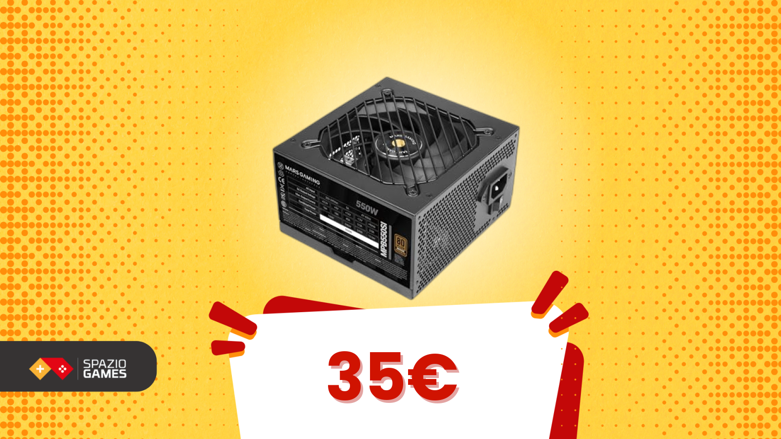 Solo 34€: alimentatore 550W ad alta efficienza (90%) per PC entry level